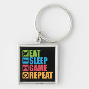 Porte-clés Gaming - Eat, Sleep, Game, Repeat - Gamer, Funny
