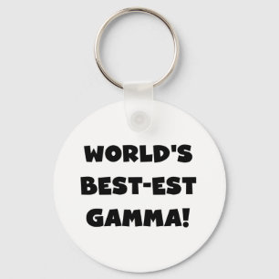 Porte-clés Gamma du Meilleur-est du monde noir et blanc