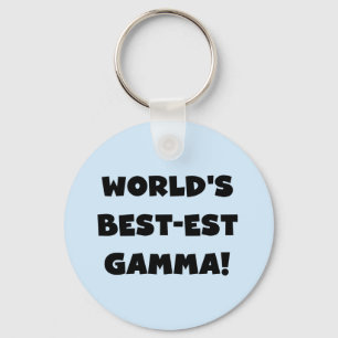 Porte-clés Gamma du Meilleur-est du monde noir et blanc