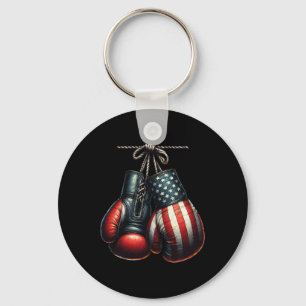 Porte-clés Gants de boxe Drapeau Usa 4 Juillet pour la format