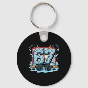 Porte-clés Gants de patinoire Hockey 67 Drip Meme Six Seven S