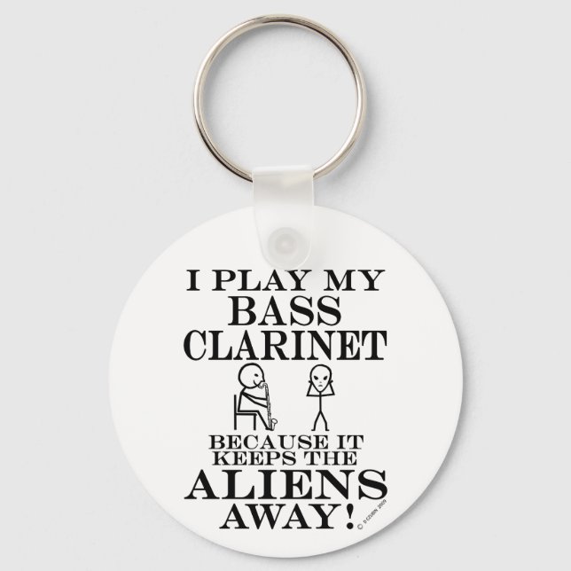 Porte-clés Garder les Aliens loin de Bass Clarinet (Recto)
