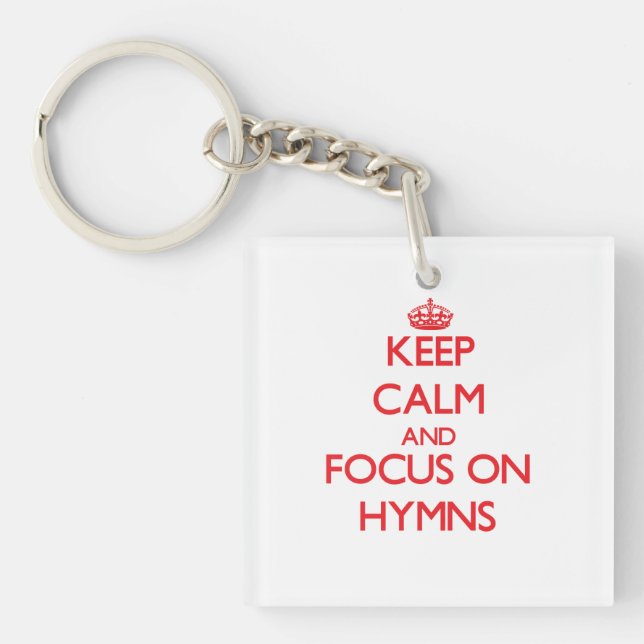 Porte-clés Gardez le calme et le foyer sur des hymnes (Devant)
