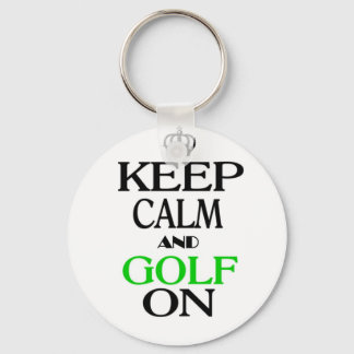 Porte-clés Gardez le calme et le golf sur