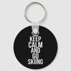 Porte-clés Gardez votre calme et partez au ski Lunettes de sk