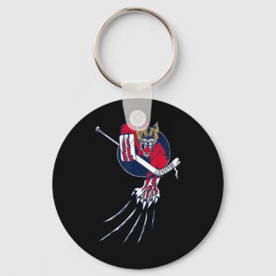 Porte-clés Gardien de but de hockey sur glace bête lion puma