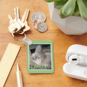 Porte-clés Gardien photo Bunny de la Maison Verte avec nom