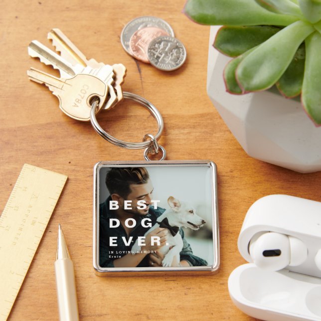 Porte-clés Gardien photo moderne Best Dog Ever (Bureau)