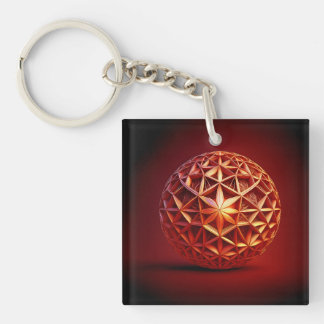 Porte-clés Gasket Fractal Sierpinski Rouge