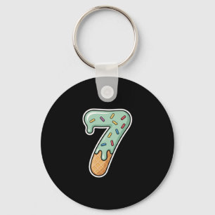 Porte-clés Gâteau de glace numéro 7 Six Sept 67 Mème 7e anniv