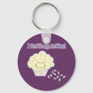 Porte-clés gâteau rigolo paillettes tinkle