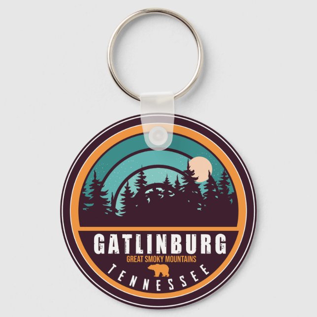 Porte-clés Gatlinburg Tennessee Ours Smoky Mountains (Recto)