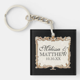 Porte-clés Gatsby Art Déco Nouveau dentelle Faux Gold Tulip