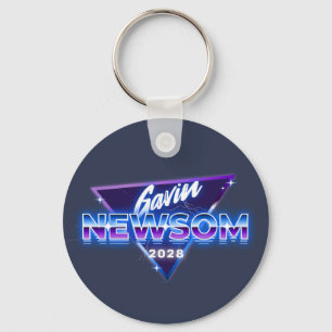 Porte-clés Gavin Newsom 2028 pour le président Retro 80s