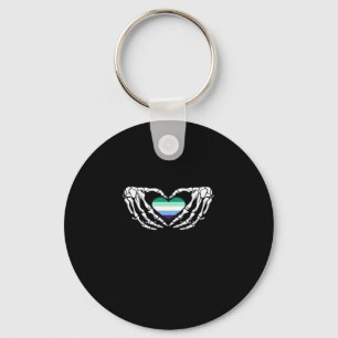 Porte-clés Gay Male Pride Squelette Halloween Mlm Goth Heart