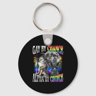 Porte-clés Gay par hasard alpha par choix alpha loup sigma ga