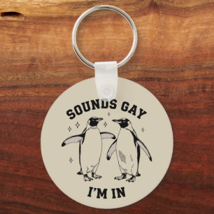 Porte-clés Gay Penguin Sounds Gay Je Suis Dans Vintage Queer 