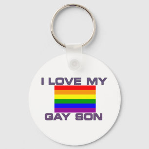 Porte-clés Gay Support l love mon fils gay rainbow flag