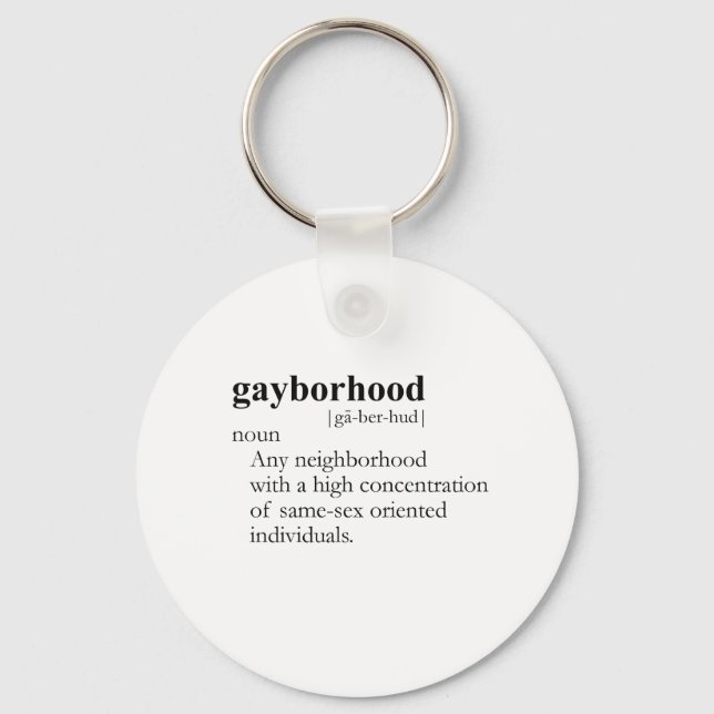 PORTE-CLÉS GAYBORHOOD / GAY SLANG T-SHIRT (Recto)