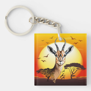 Porte-clés Gazelle Antelope africaine animal sauvage