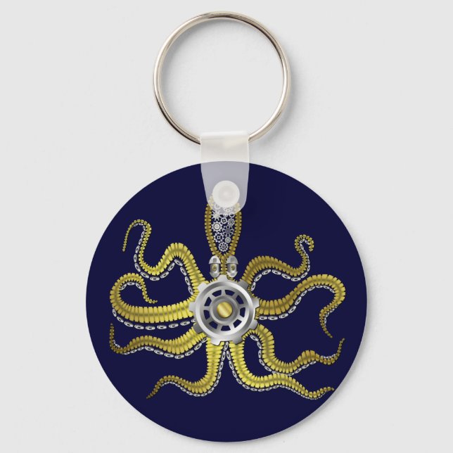 Porte-clés Gears Steampunk Octopus Kraken (Recto)