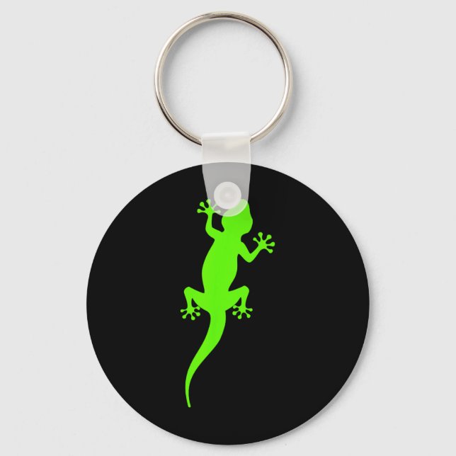 Porte-clés Gecko grimpeur vert funky (Recto)