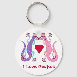 Porte-clés Geckos de filles roses et violettes