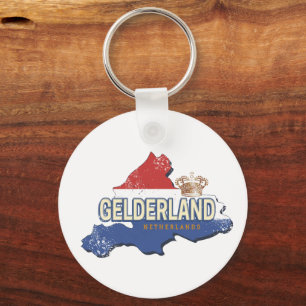 Porte-clés Gelderland Pays-Bas Carte Vintage Souvenir néerlan