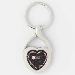 Porte-clés Gemini Constellation Gothique Aesthétique Barbed W