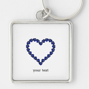 Porte-clés Gemstone Sapphire Coeur Bleu