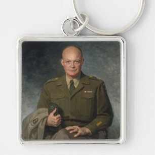 Porte-clés Général Dwight Eisenhower Portrait peint 5 étoiles