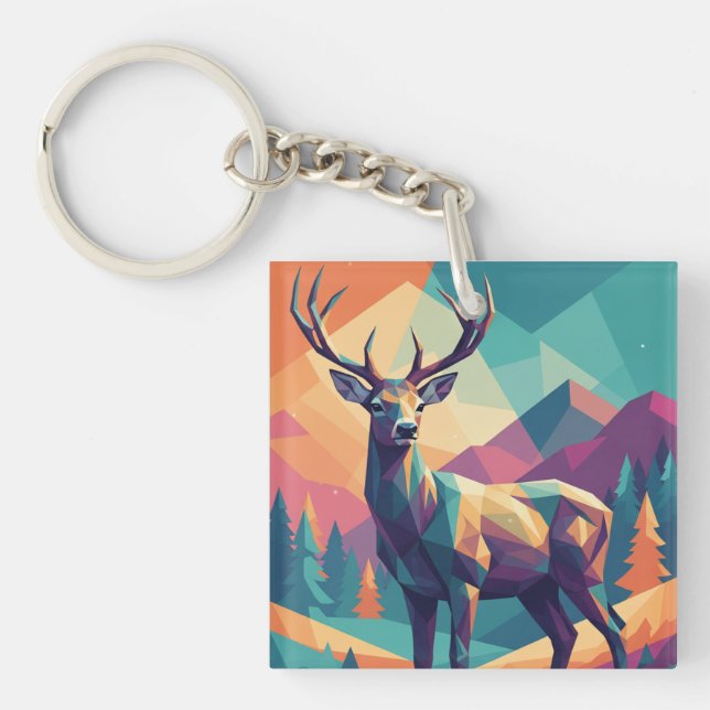 Porte-clés Geometric Deer Keychain (Devant)