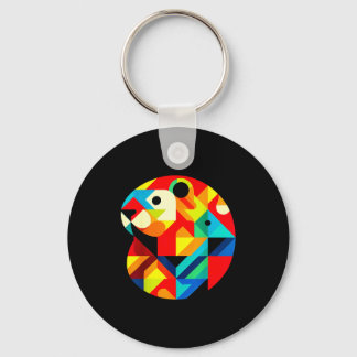 Porte-clés Geometric Minimalism Modern Illustration Groundhog