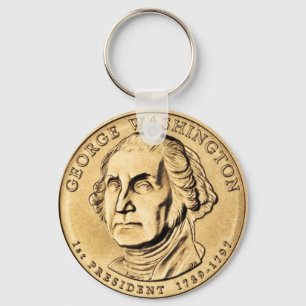 Porte-clés George Washington Président $1 Coin Porte - clé