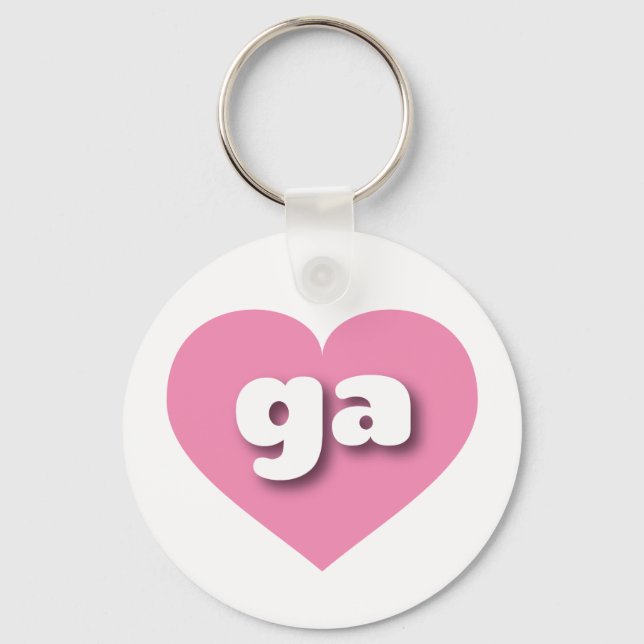 Porte-clés Georgia Pink Heart - J'aime ga (Recto)