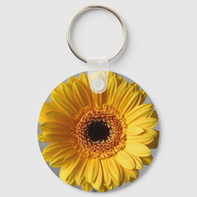 Porte-clés Gerbera jaune soleil (Recto)