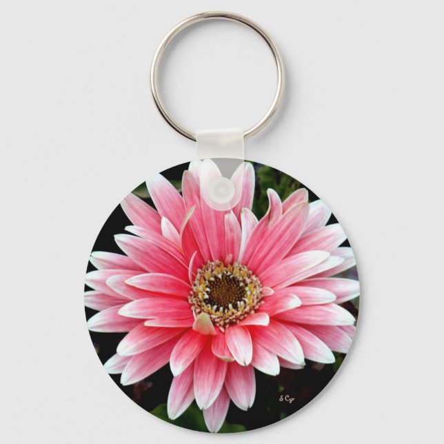 Porte-clés Gerbera rose (Recto)