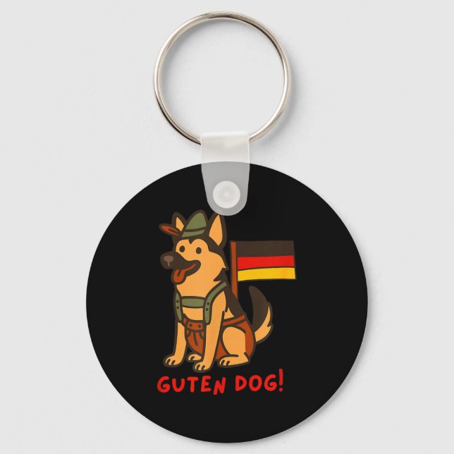Porte-clés German Shepherd Funny Beer Festival Guten Dog  (Recto)