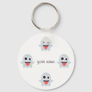 Porte-clés Ghost Emoji et '' Votre nom ici "