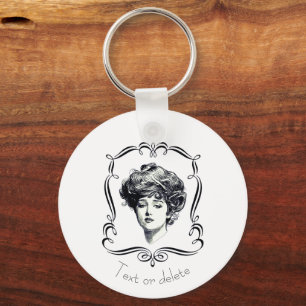 Porte-clés Gibson Girl Vintage Art Personnalisé