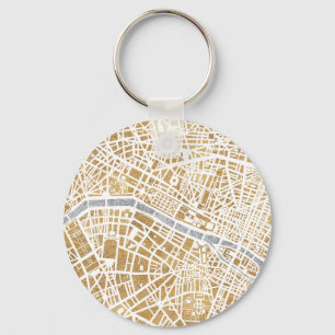 Porte-clés Gilded City Map Of Paris
