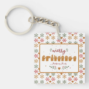 Porte-clés Gingerbread mains de Noël personnalisées en ASL