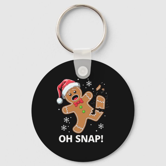 Porte-clés Gingerbread Man Oh Snap Christmas Funny Cookie  (Recto)