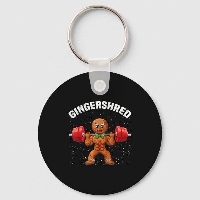Porte-clés Gingersher Funny Gingerbread Homme Gym Bodybuildin (Recto)
