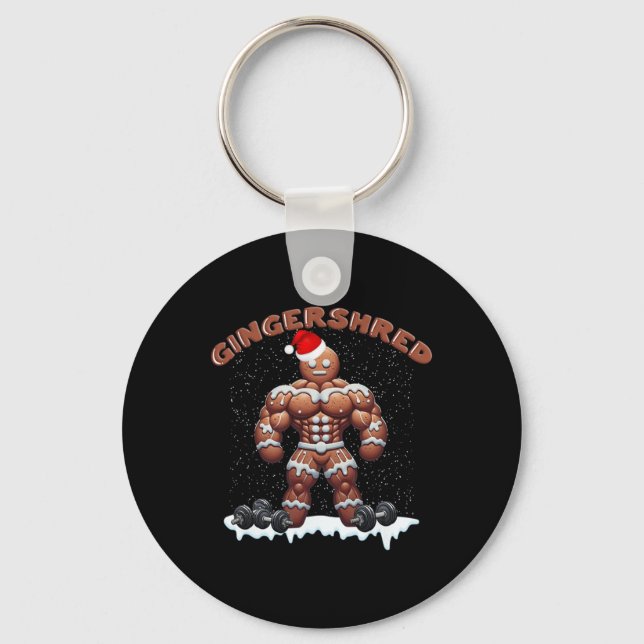 Porte-clés Gingersher Funny Gingerbread Homme Gym Bodybuildin (Recto)
