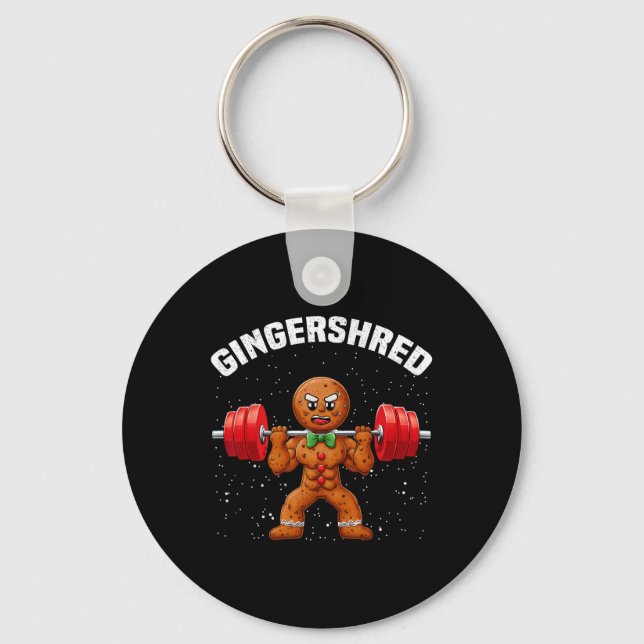 Porte-clés Gingersher Funny Gingerbread Homme Gym Bodybuildin (Recto)