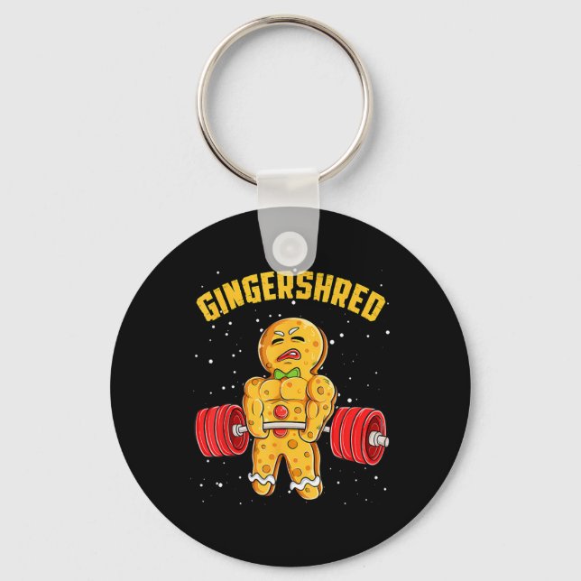 Porte-clés Gingersher Funny Gingerbread Homme Gym Bodybuildin (Recto)