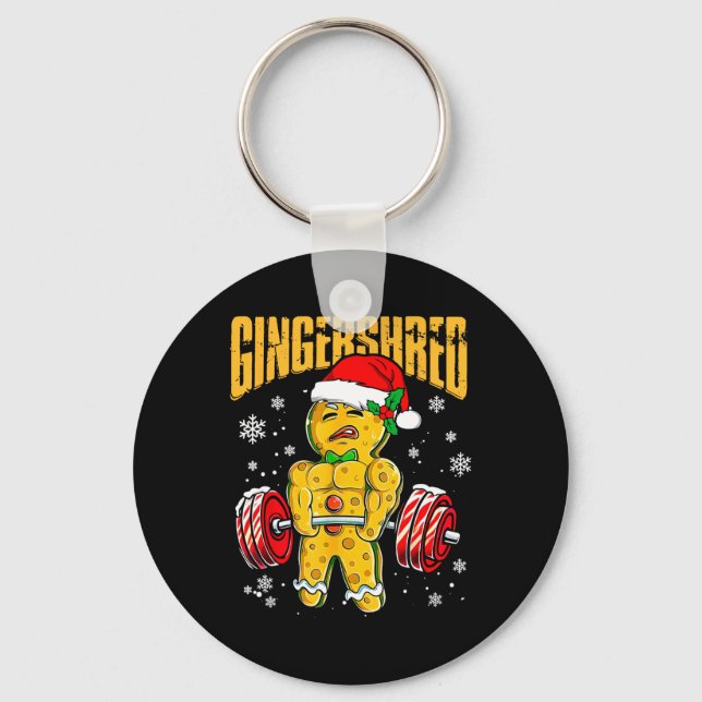 Porte-clés Gingersher Funny Gingerbread Homme Gym Bodybuildin (Recto)