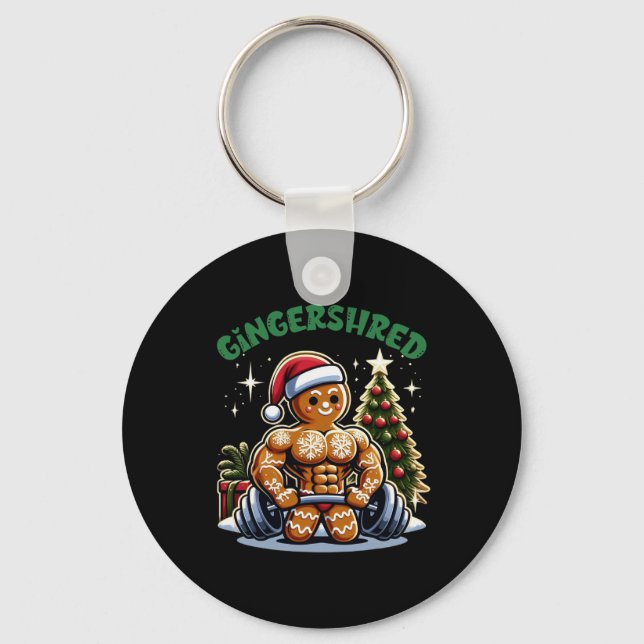 Porte-clés Gingersher Funny Gingerbread Homme Gym Bodybuildin (Recto)