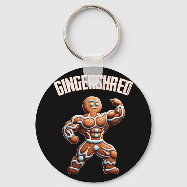 Porte-clés Gingersher Funny Gingerbread Homme Gym Bodybuildin (Recto)